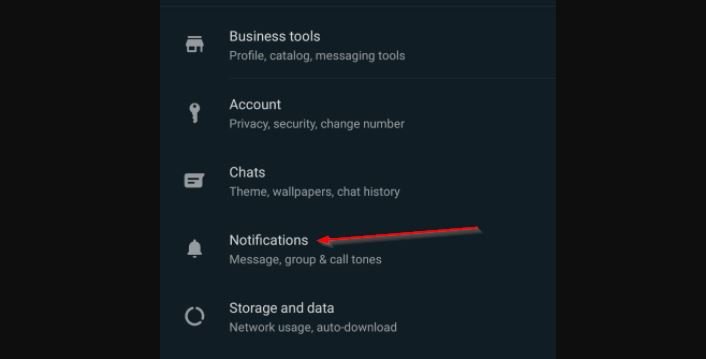 Menu Notif Untuk Pasang Sound Of Text Wa