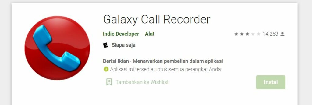 Galaxy Call Recoder Aplikasi Ringan Dan Kaya Fitur Menarik