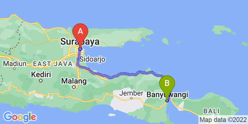 rute perjalanan Surabaya-Banyuwangi