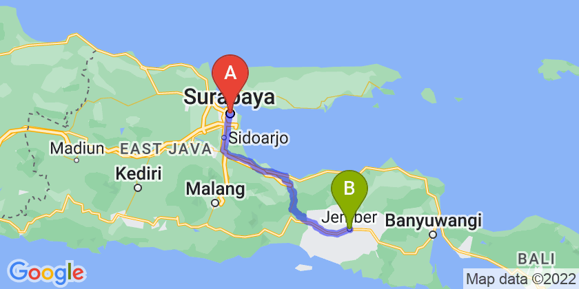 rute perjalanan Surabaya-Jember