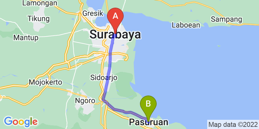 rute perjalanan Surabaya-Pasuruan